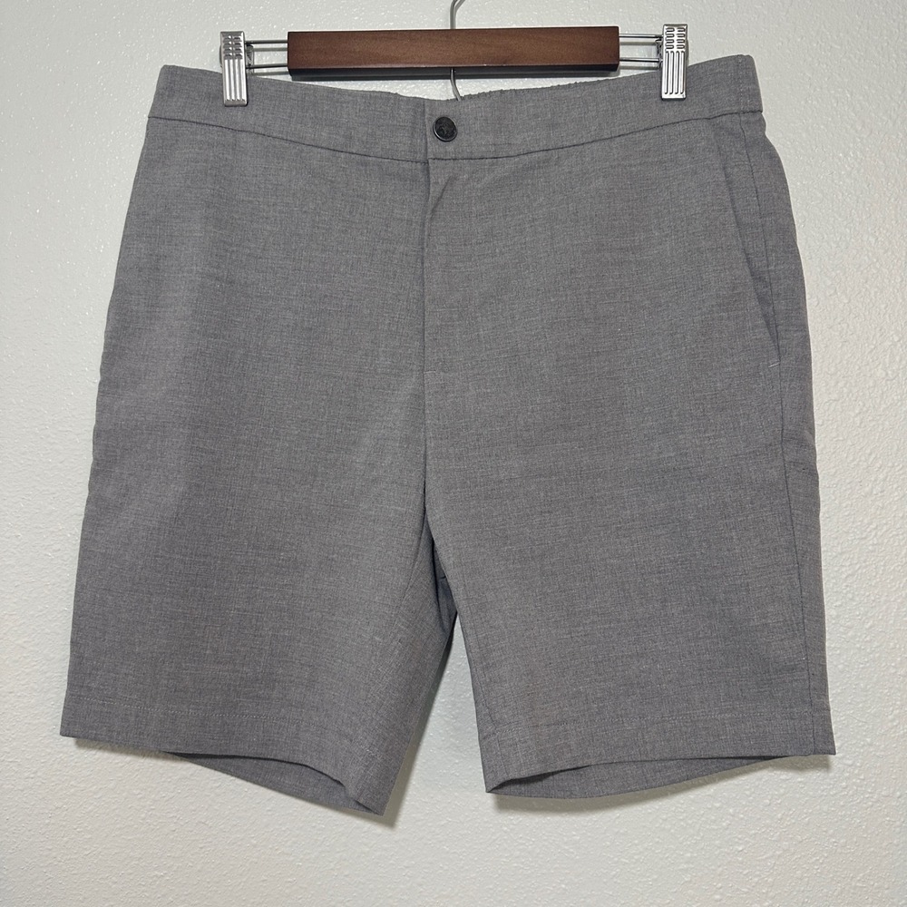 Joseph Abboud JOE Just One Earth Mens Grey Flat Front Shorts Size 34W Stretch